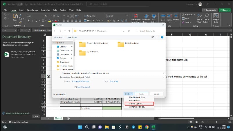 imagem mostrando opções de ferramentas no windows excel