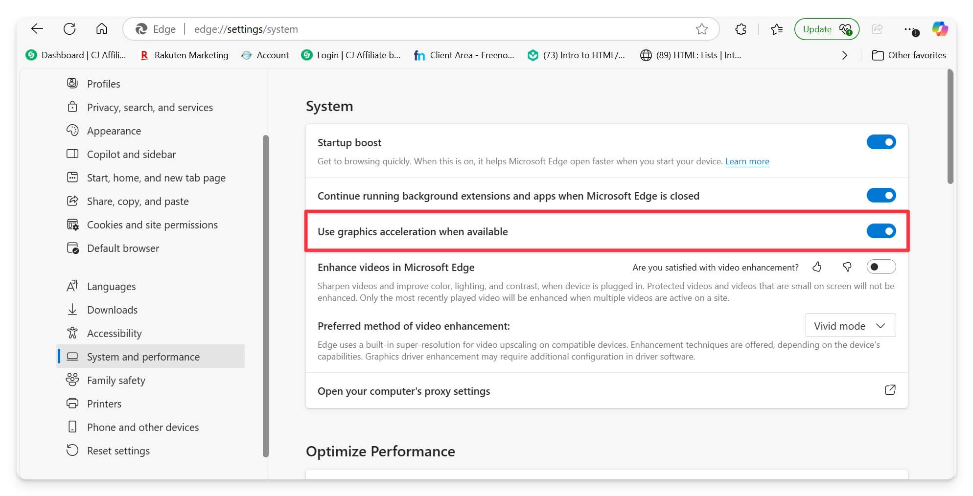 comment désactiver l'accélération gpu sur microsoft edge