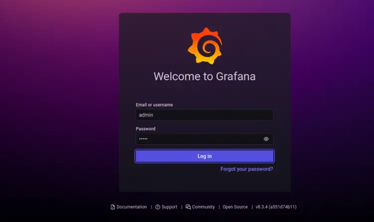 Grafana-Anmeldung