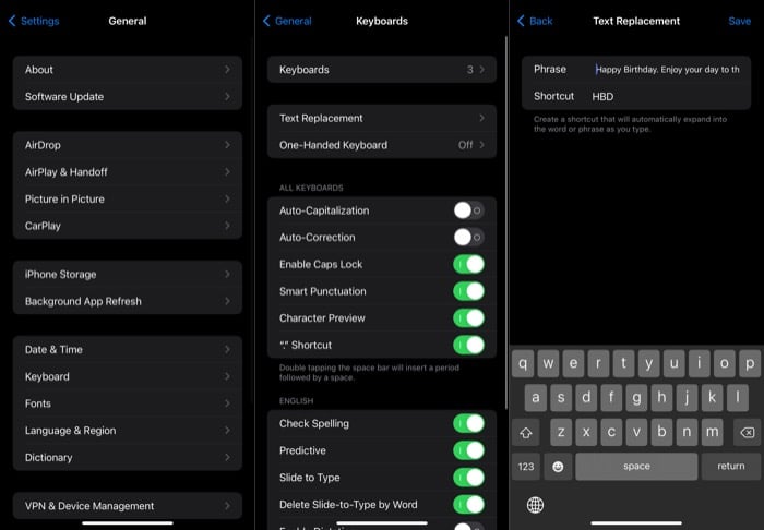 iPhoneのテキスト置換機能