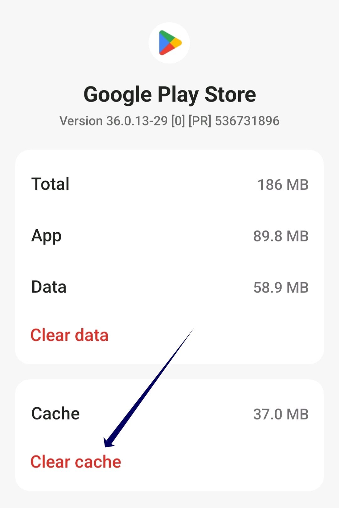 Google Play Store Cache löschen