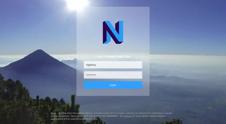 Accesso admin Neos