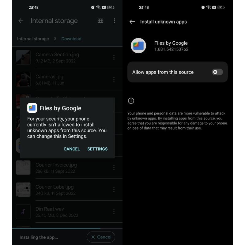 install the application