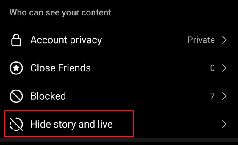 storia di instagram e privacy live