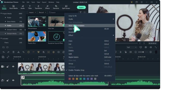 Sincronización de Audio