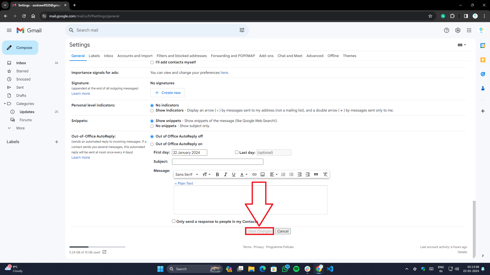 come annullare l'invio di email su outlook e gmail- salva modifiche su gmail