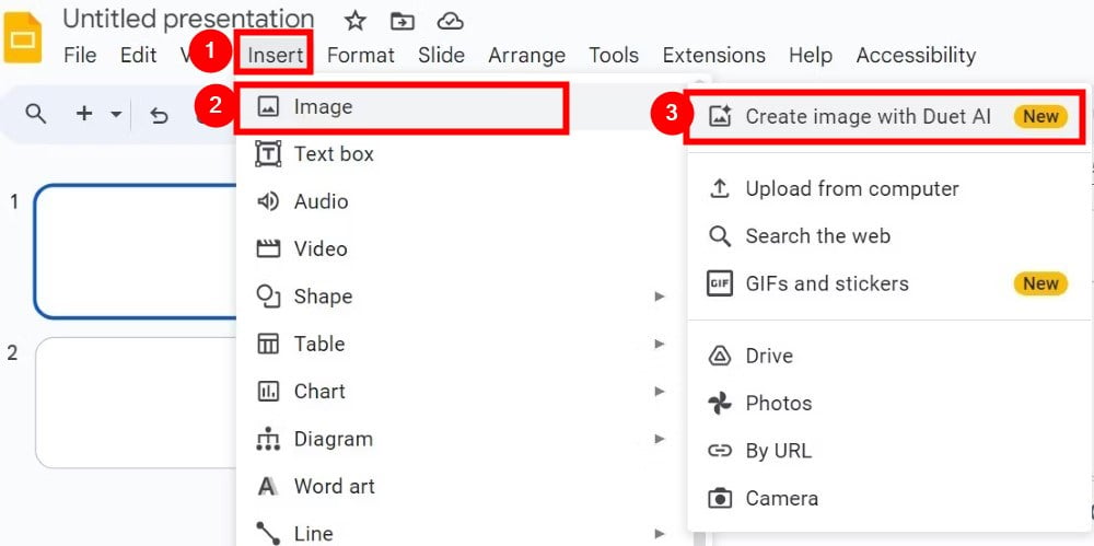 So generieren Sie KI-Bilder in Google Slides mit Duet AI