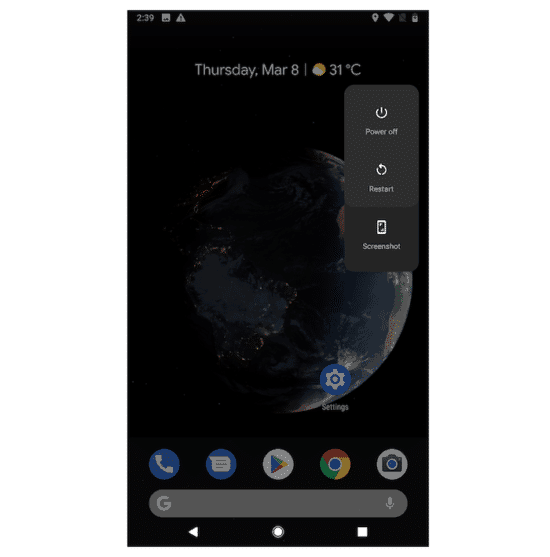 11 fonctionnalités android p que vous ne connaissez probablement pas - android p capture d'écran menu d'alimentation e1520499495858