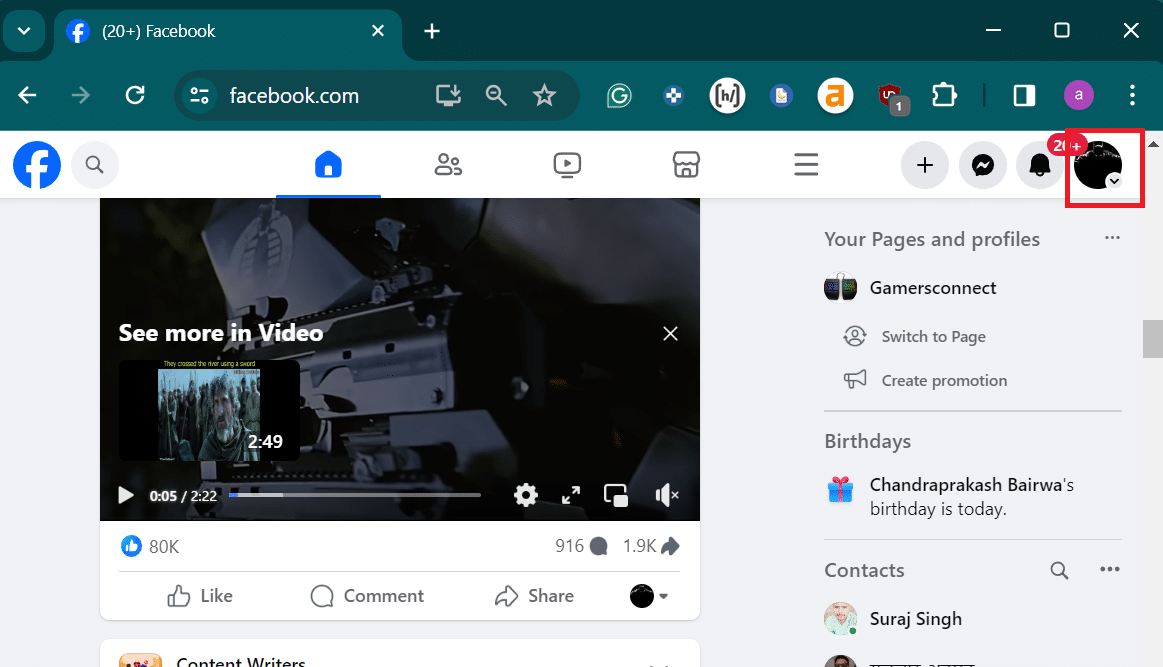 facebook設定を開く