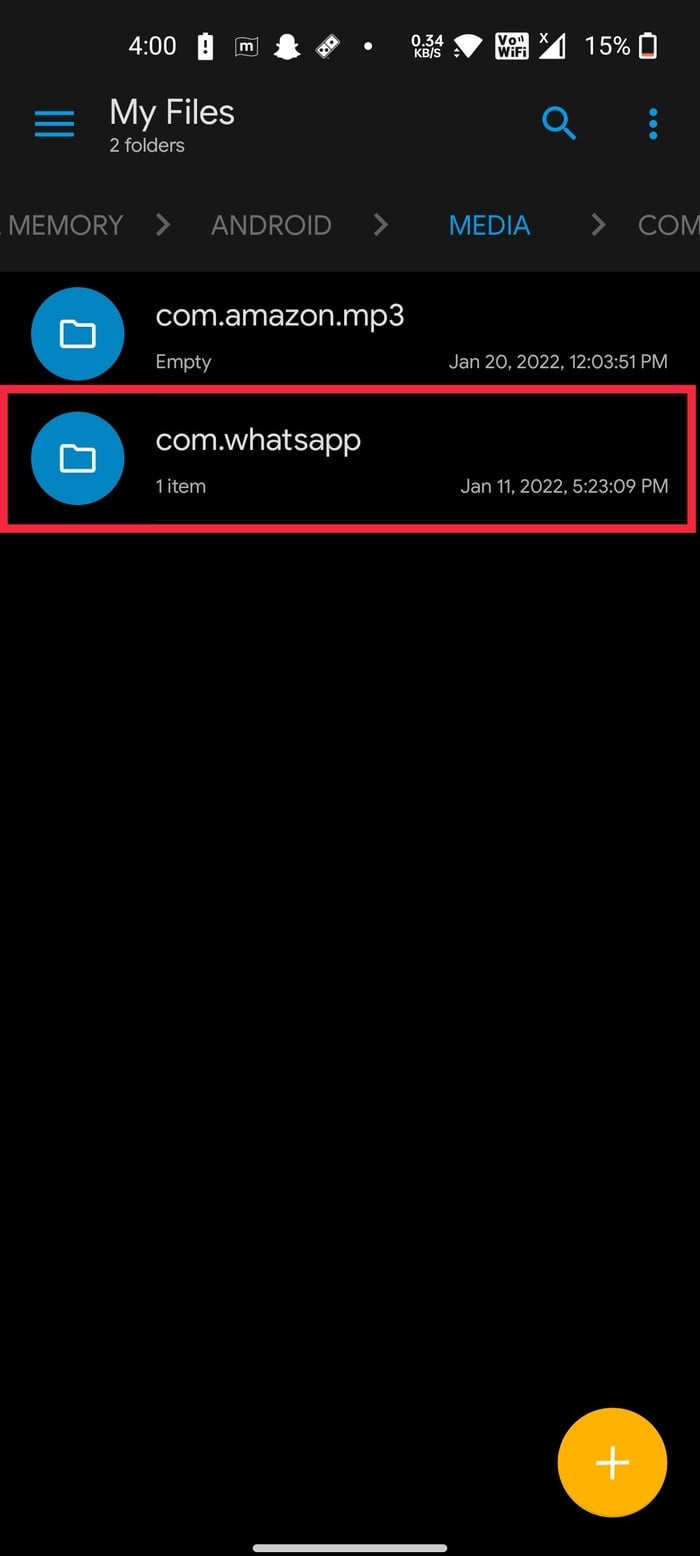 carpeta oculta de medios de whatsapp
