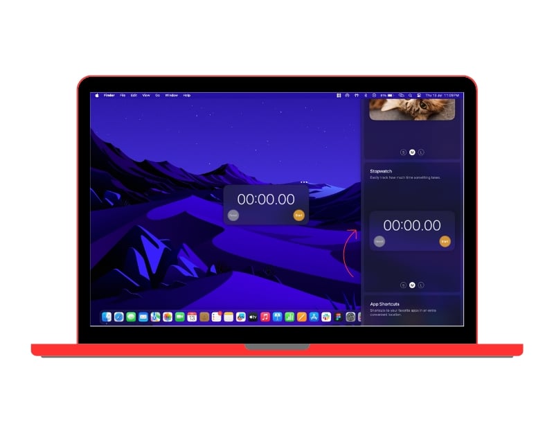 glisser-déposer des widgets depuis widgetwall