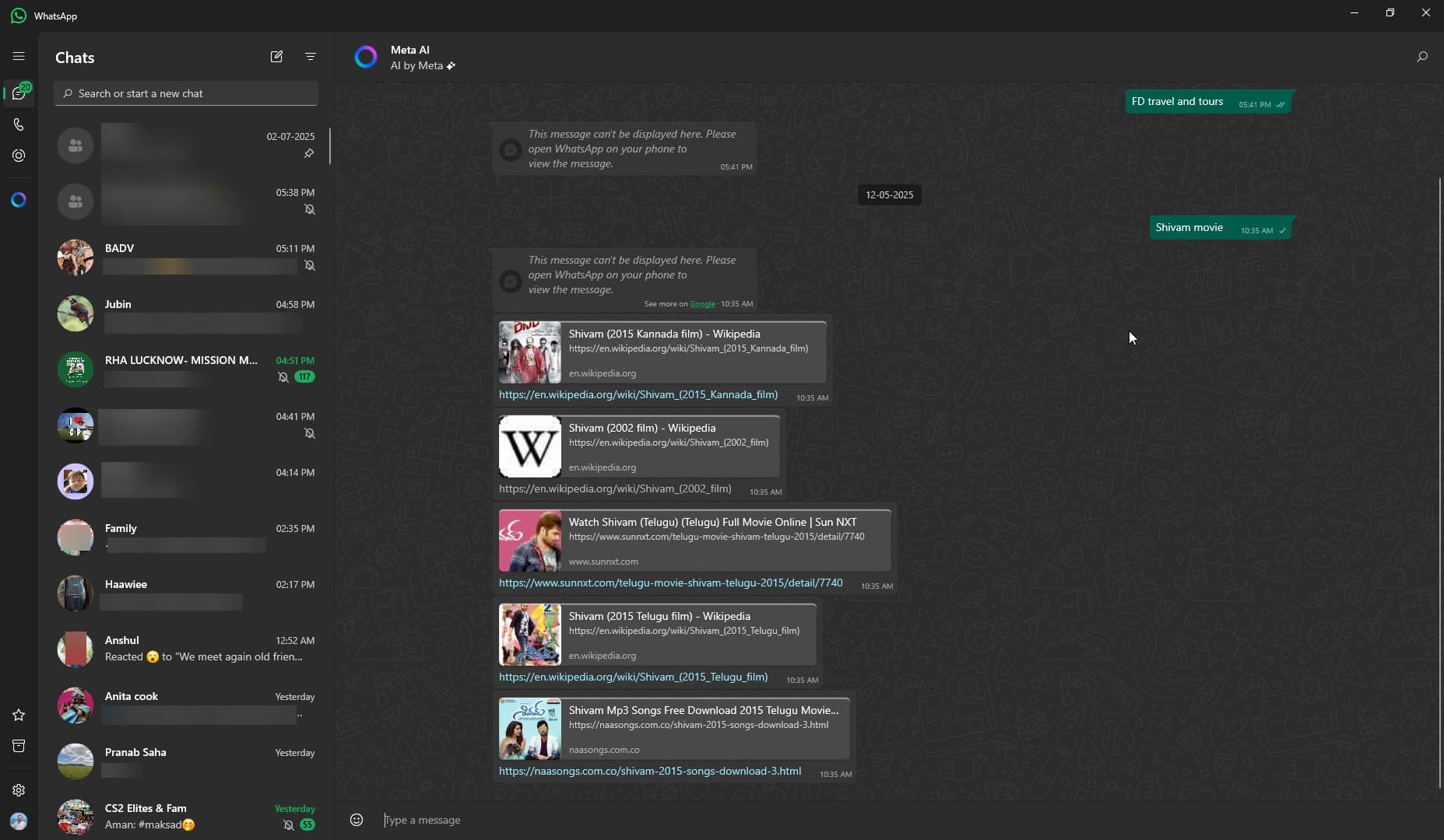 WhatsApp für Web-App für Windows 11