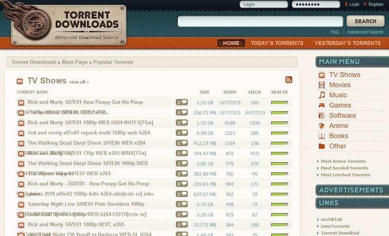 alternative ETTV - TorrentDownloads