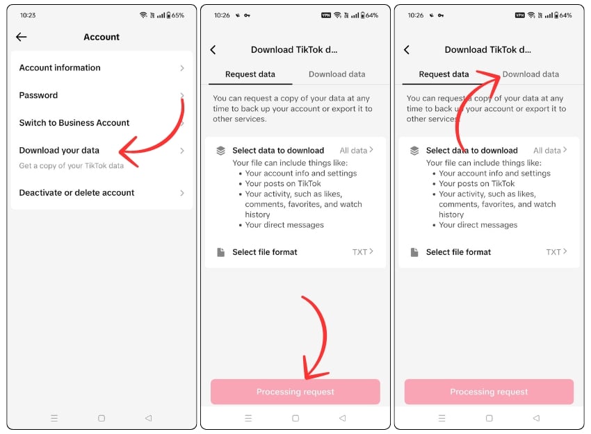 télécharger les données tiktok