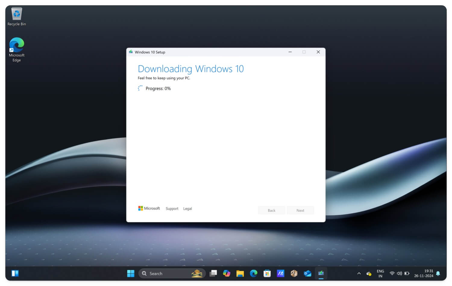Windows 미디어 생성 도구를 사용하여 부팅 가능한 플래시 드라이브 만들기