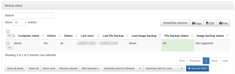 Backup durchführen