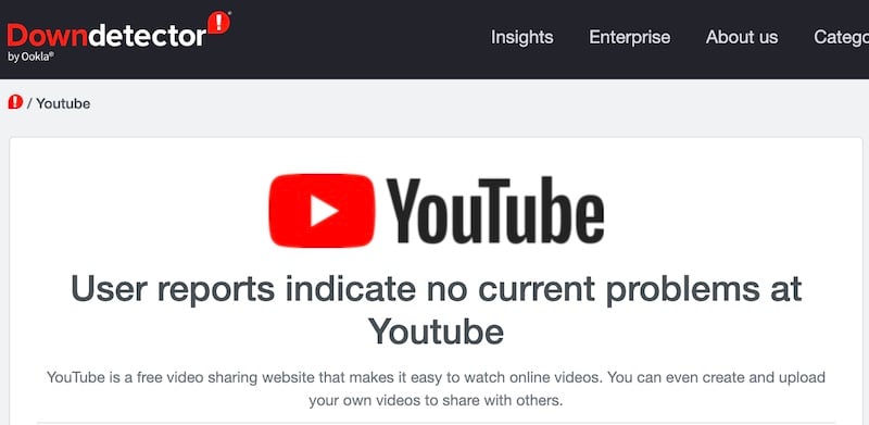 youtube down detector