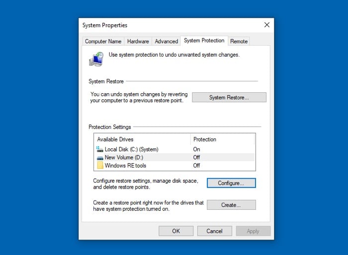 restauration du système windows 10