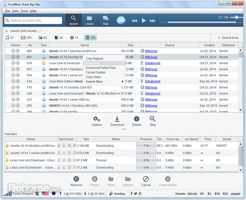 Cliente torrent Frostwire para mac