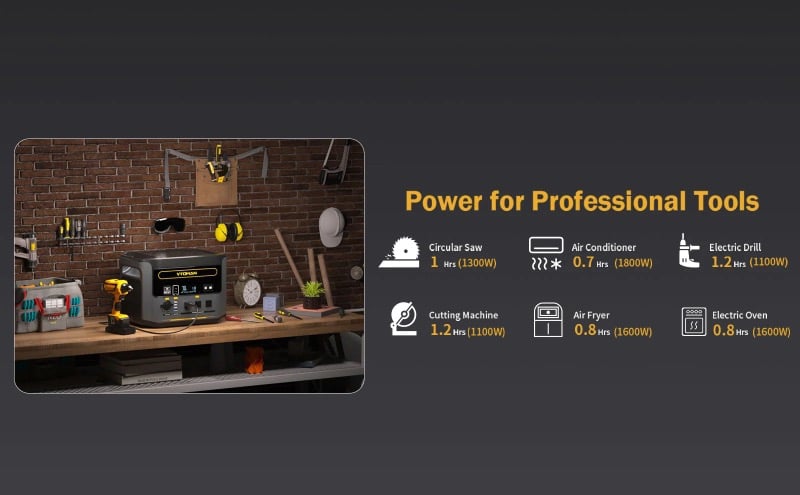 vtoman flashspeed 1500 utilisation pour des outils professionnels