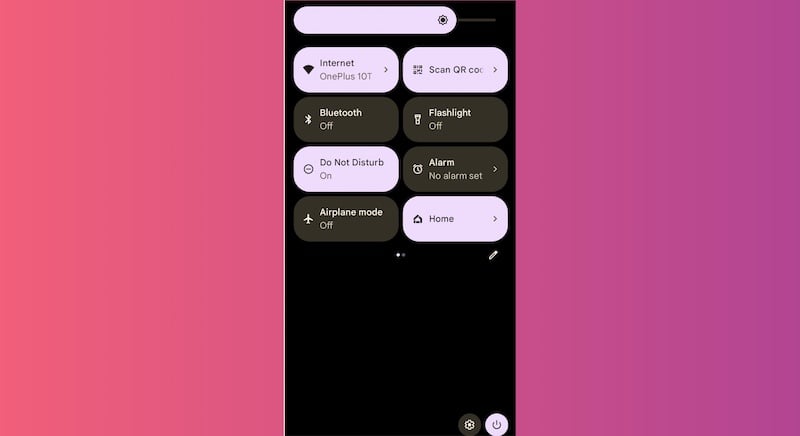 scanner de code qr dans la zone de notification
