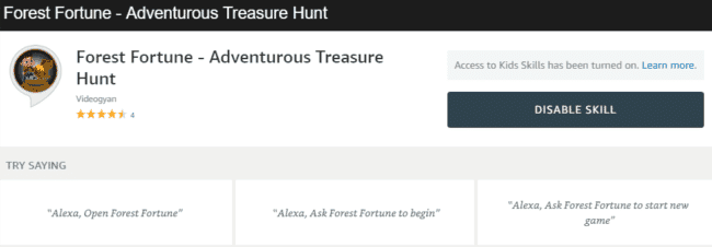 le migliori abilità di amazon alexa per bambini per aiutarli a imparare in modo divertente - fortuna della foresta abilità kid di alexa e1542182871752