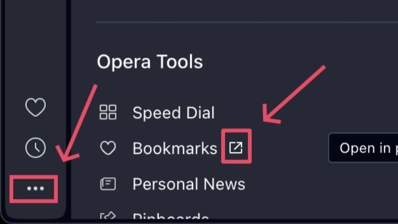 configuración de marcadores de opera