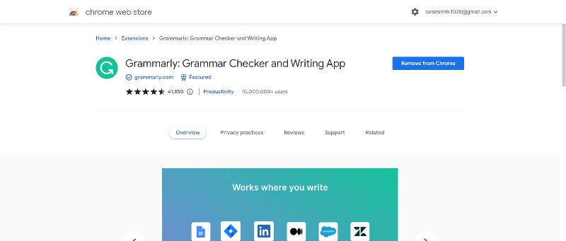 grammarly google chrome extension