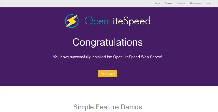 OpenLiteSpeed installato