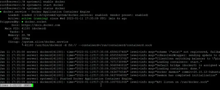 Dockerサービスの開始