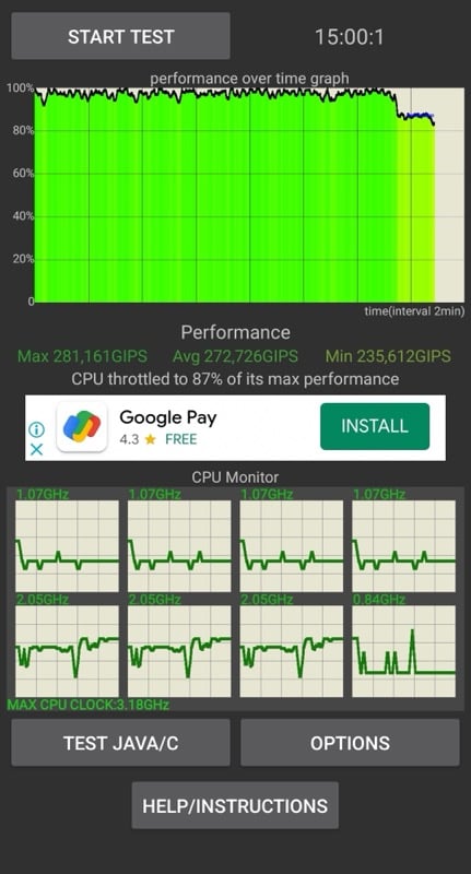 estrangulación de cpu del realme gt neo 3t
