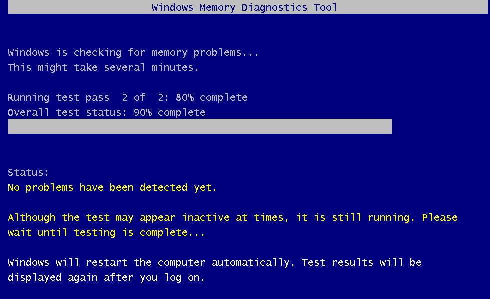 strumento di diagnostica della memoria di Windows che scansiona la RAM