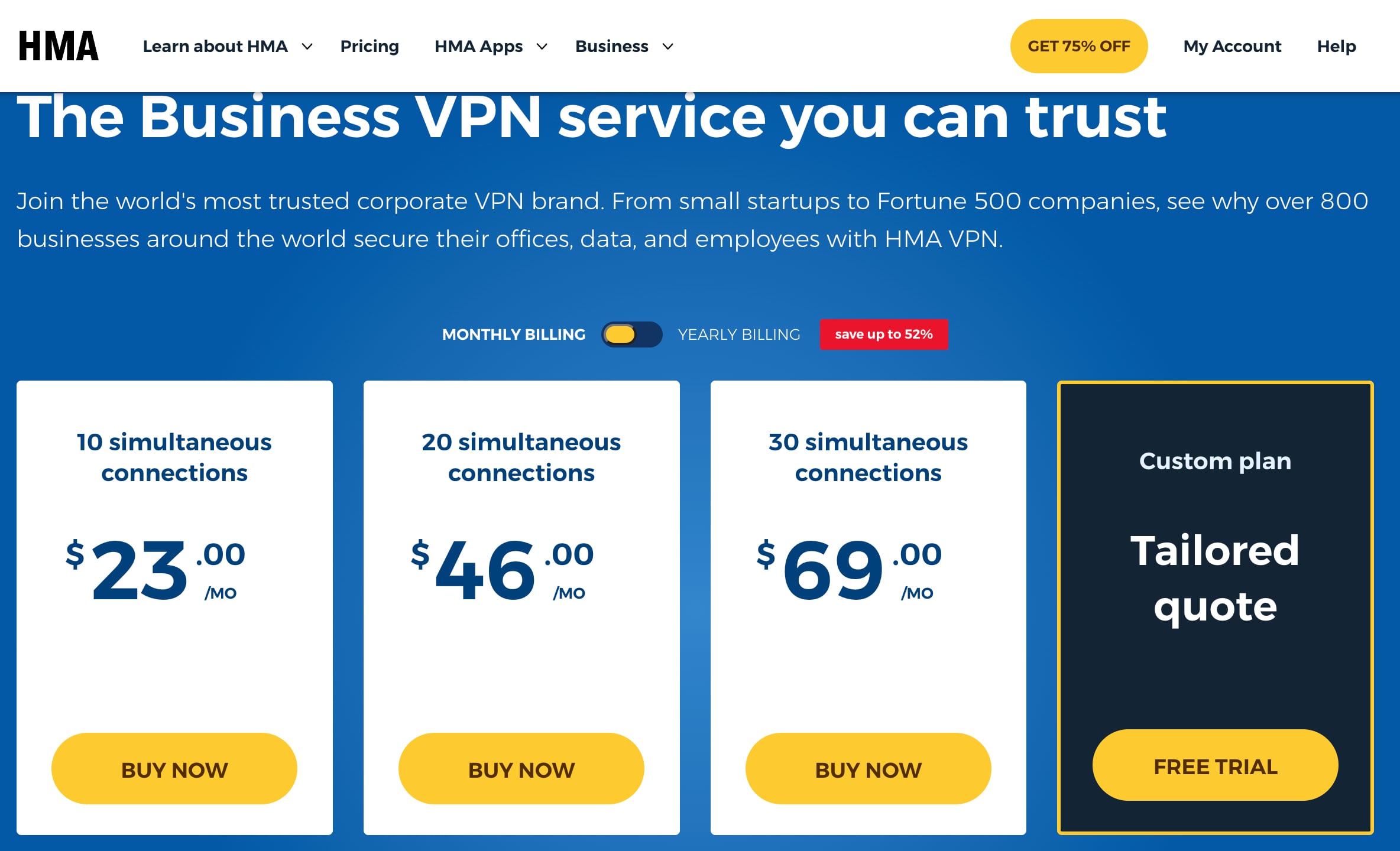 hma - mejor vpn para empresas