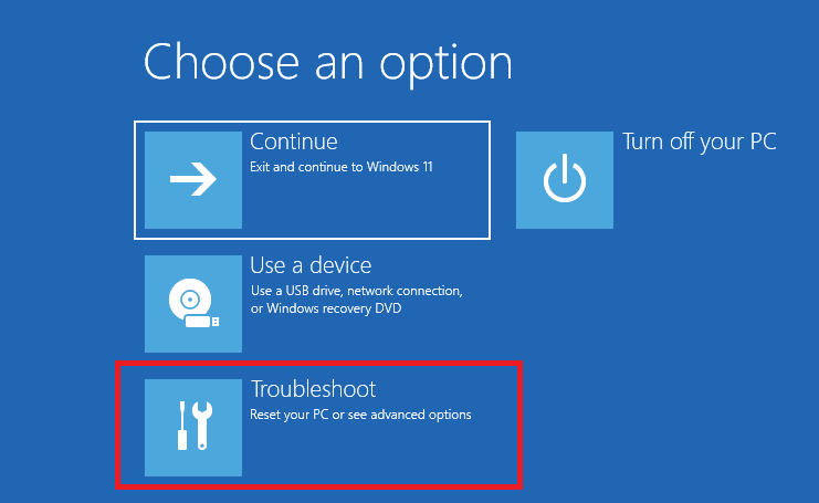 pagina winre in windows