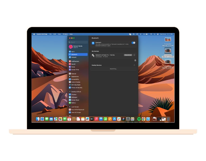 MacBook AirPods Pro接続