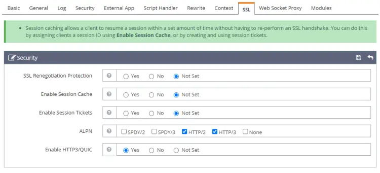 OpenLiteSpeed SSL- und HTTPS-Protokolle aktivieren