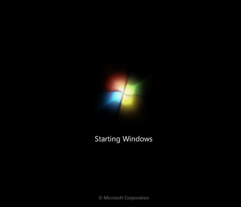 Windows 7 Installation lädt