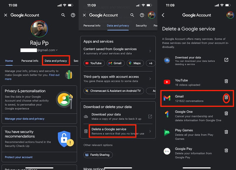 supprimer le compte gmail iphone