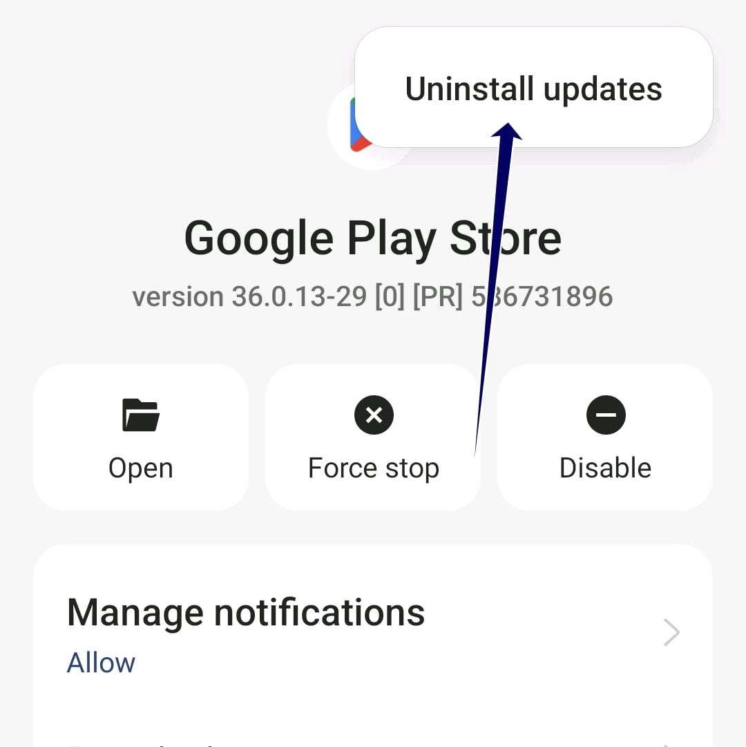 Updates des Google Play Store deinstallieren