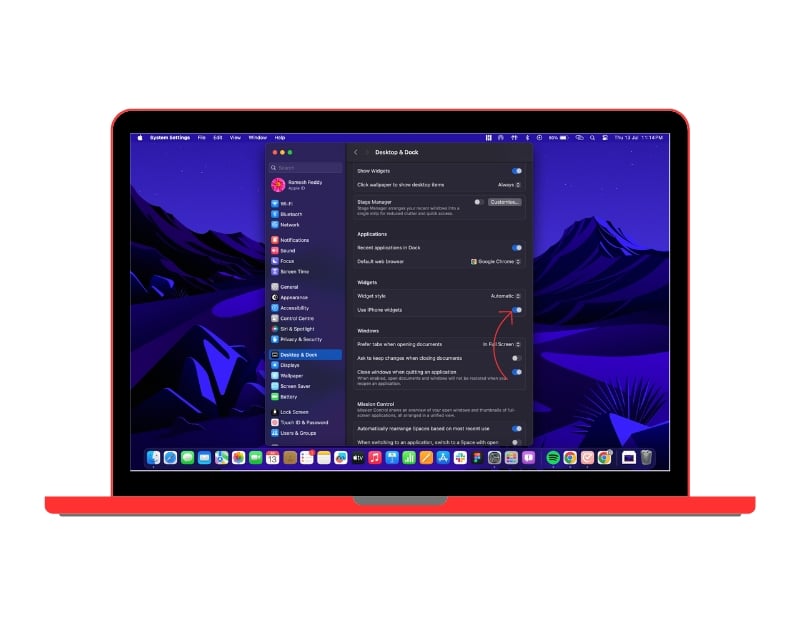 ajouter des widgets iphone au mac