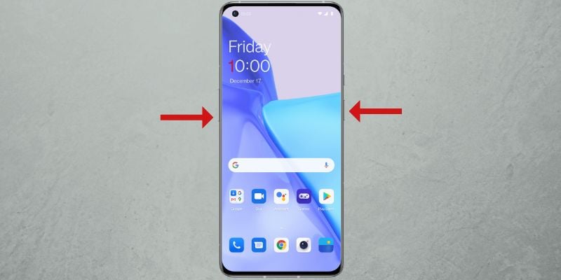 Screenshot auf einem OnePlus-Telefon mit Hardwaretasten machen