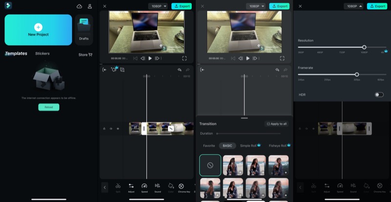 combinando videos en un iphone usando la aplicación wondershare filmora.