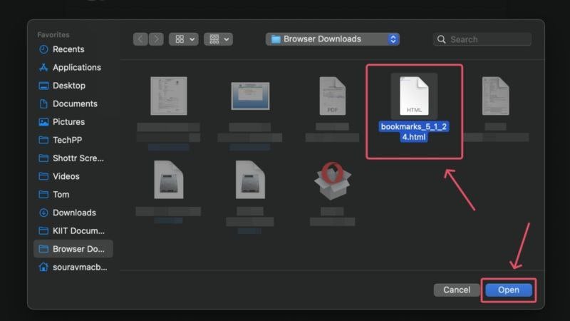 importar archivo de marcadores a firefox