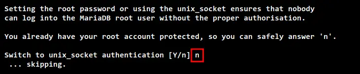 sin autenticación unix_socket para root
