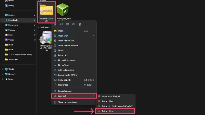 décompresser l'outil de déverrouillage automatique vmware