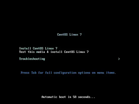 CentOS DVD または ISO からブートします。