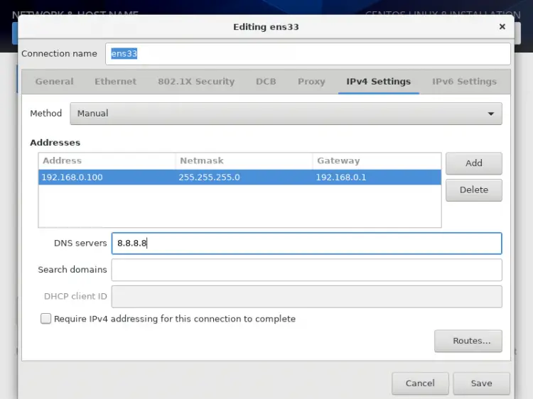 Configurar os detalhes do IPv4