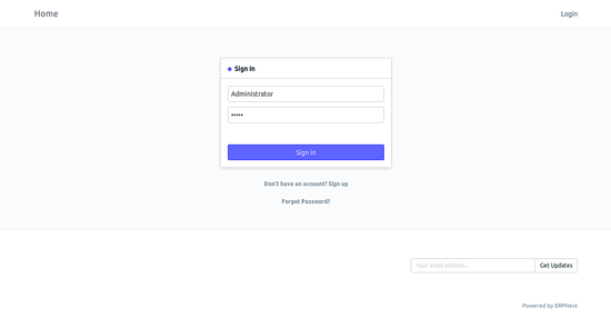 Accéder à l'interface web d'ERPNext