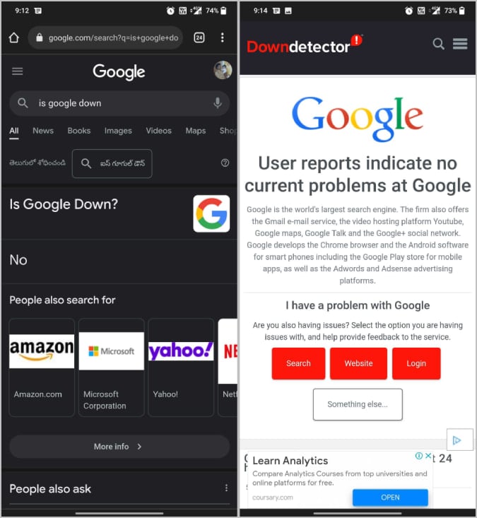 google è giù?