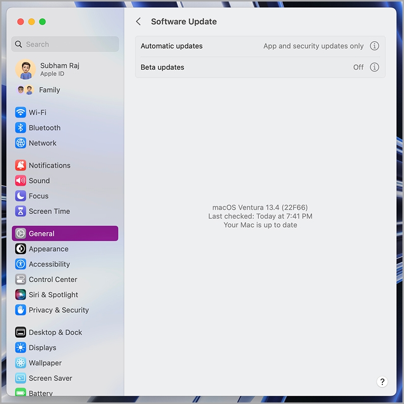 Macのソフトウェアアップデート設定